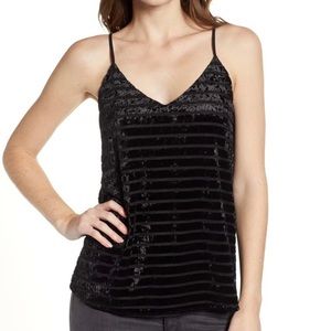 CHELSEA28 VELVET STRIPPED TANK TOP!!